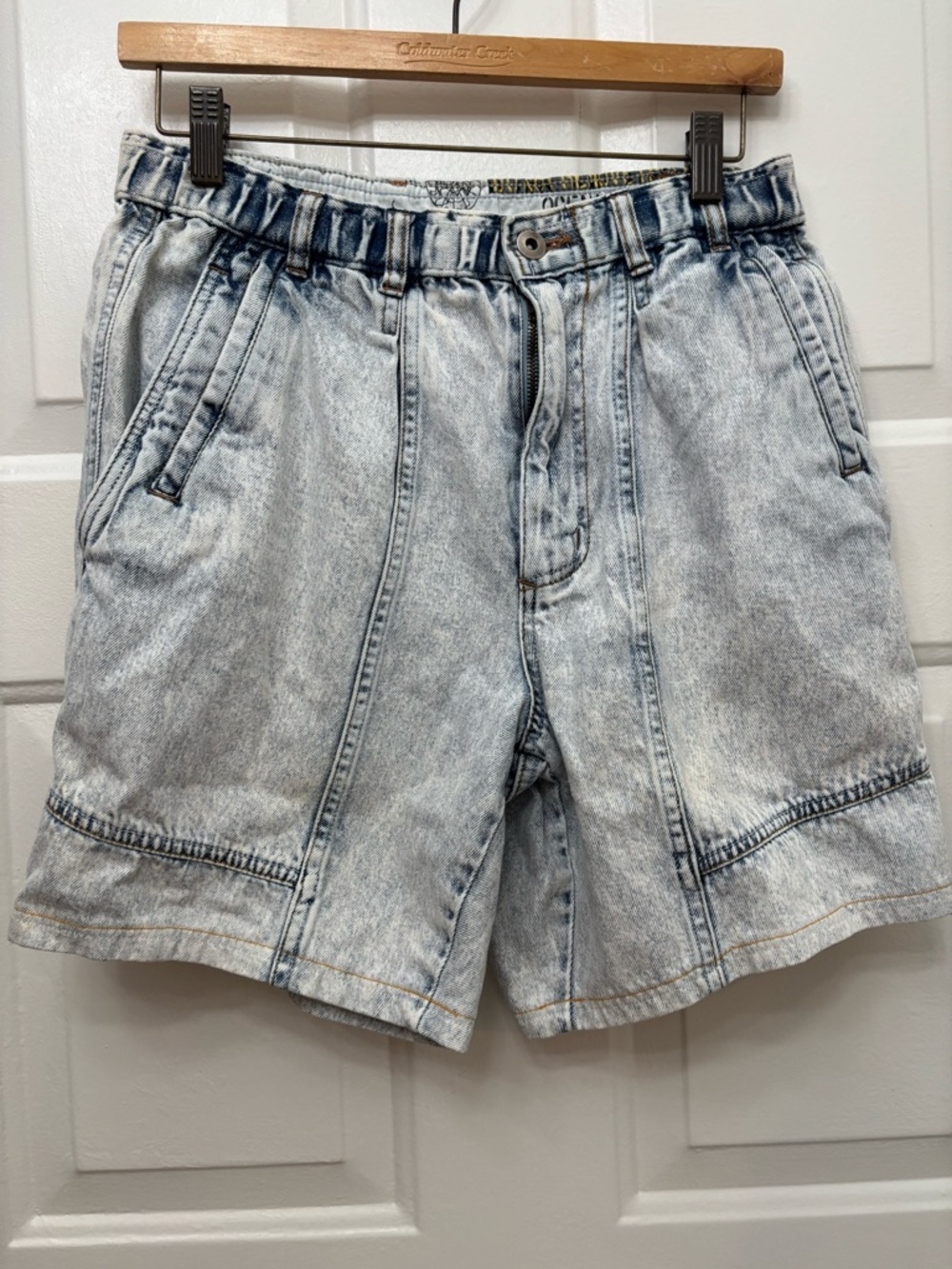 Light Blue Denim Women’s Jean Shorts with Elastic Waist